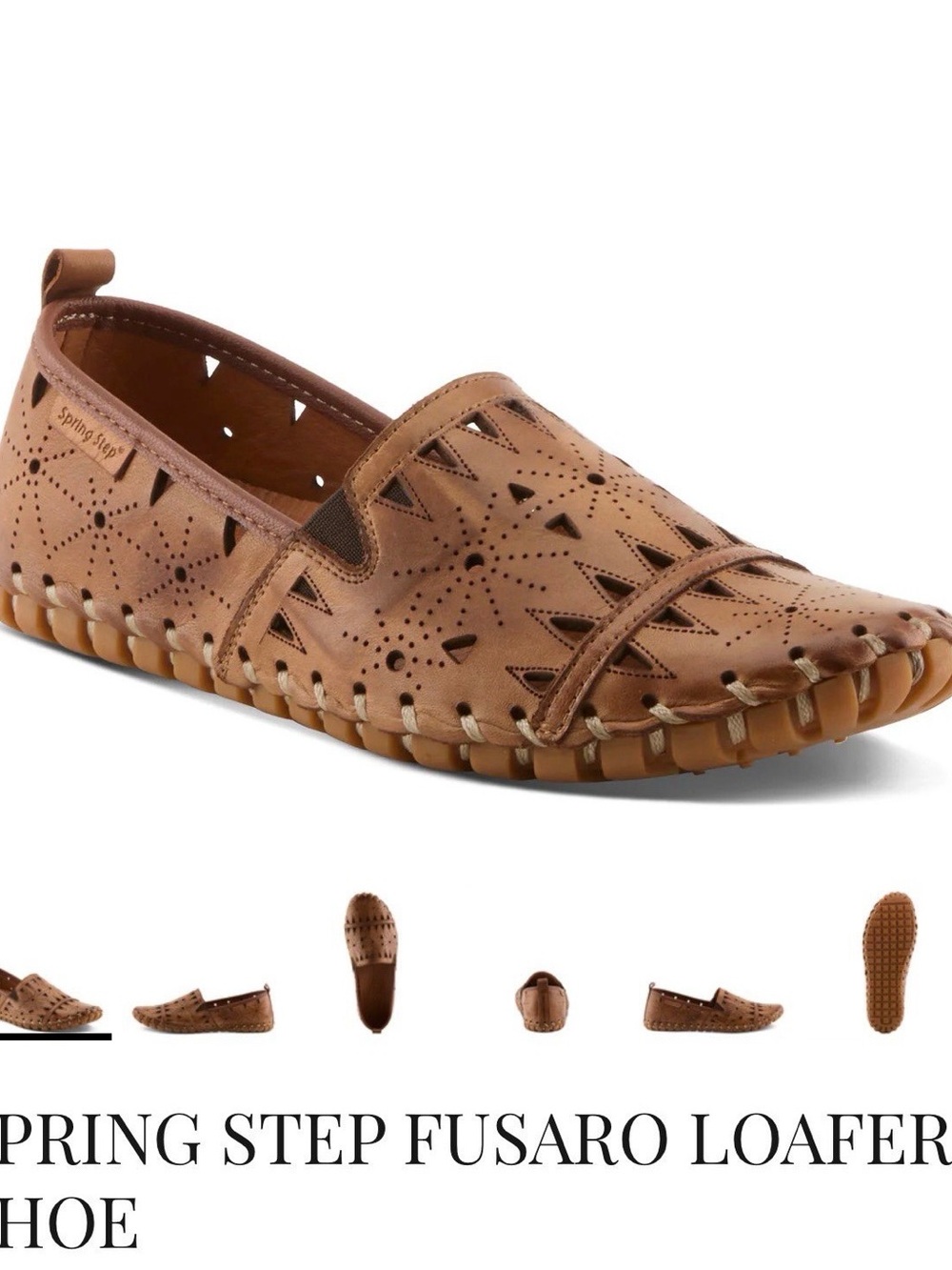 Spring Step Fusaro Men’s Brown Perforated Leather Slip-On